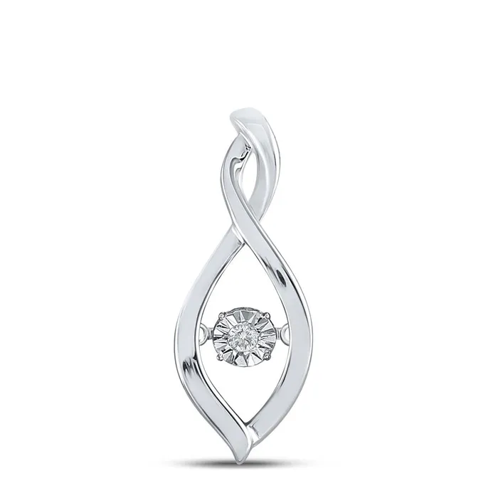 Necklaces gndatlanta 14k White Gold Round Diamond Moving Twinkle Solitaire Pendant 03 Cttw