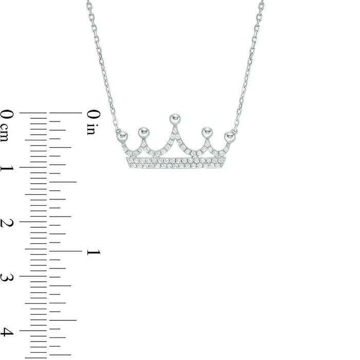 Necklaces Goldia 02 CT TW Natural Diamond Crown Necklace in 10K White Gold