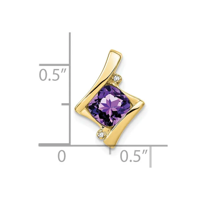 Necklaces Goldia 10k Yellow Gold Amethyst and Real Diamond Pendant