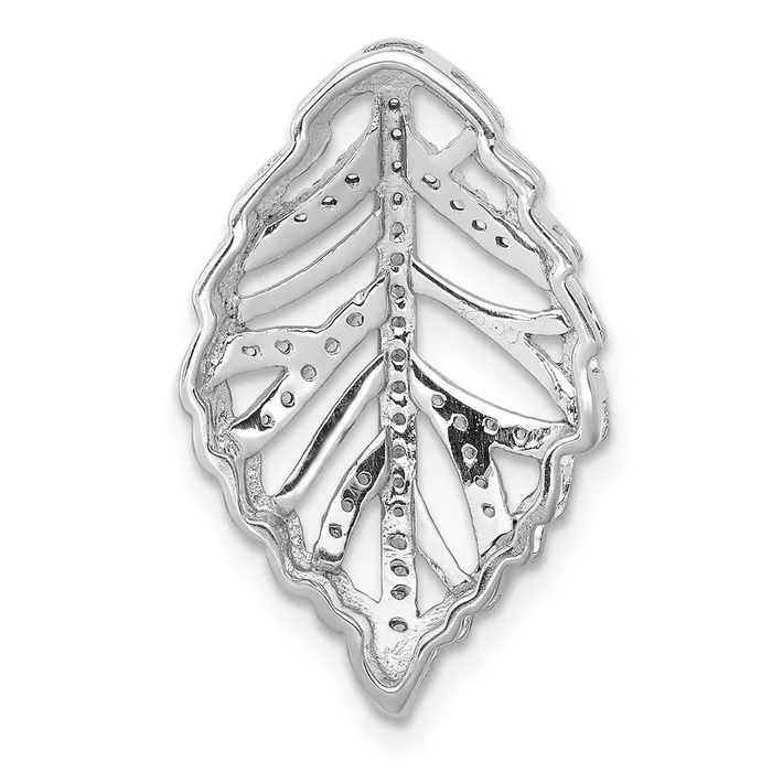 Necklaces Goldia 14k White Gold 16ct Real Diamond Leaf Chain Slide