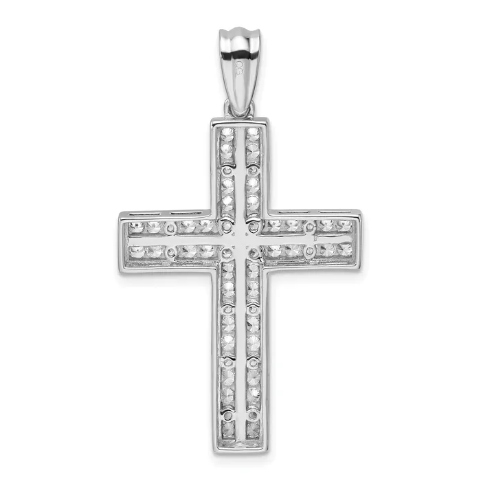 Necklaces Goldia 14k White Gold 1 Ct Lab Grown Diamond VSSI G Double Cross Pendant