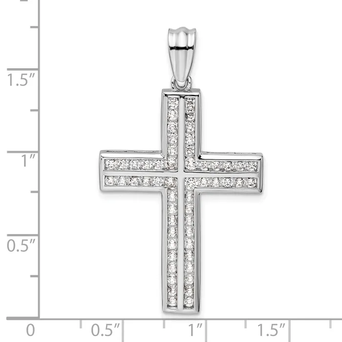 Necklaces Goldia 14k White Gold 1 Ct Lab Grown Diamond VSSI G Double Cross Pendant