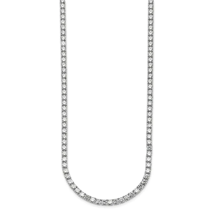 Necklaces Goldia 14k White Gold 26 15 Ct Lab Grown Diamond VSSI G Round 20 inch Straight Tennis Necklace