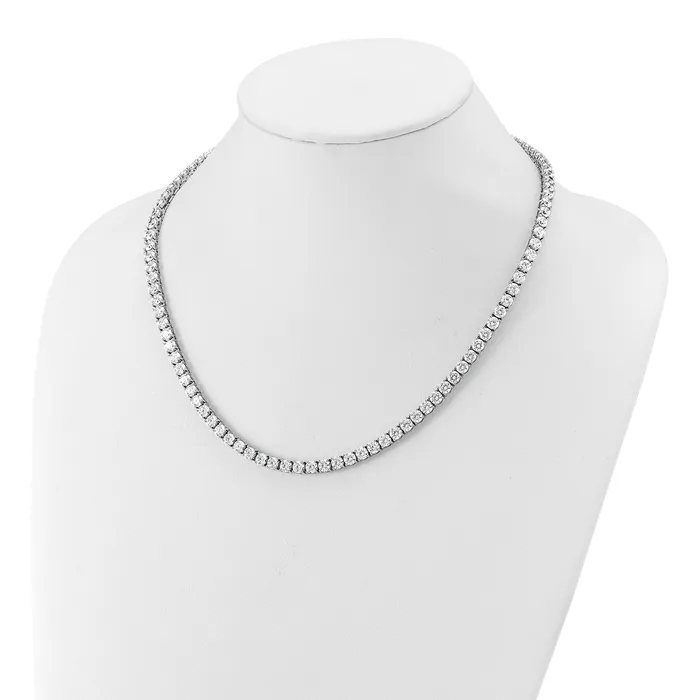 Necklaces Goldia 14k White Gold 26 15 Ct Lab Grown Diamond VSSI G Round 20 inch Straight Tennis Necklace