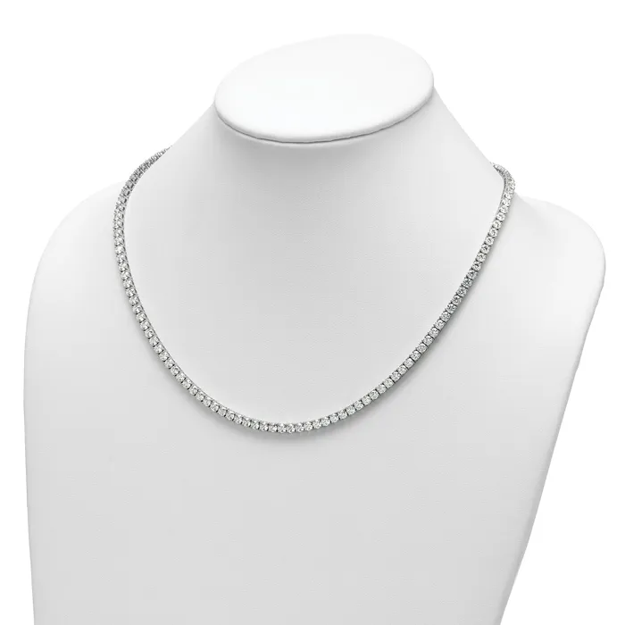 Necklaces Goldia 14k White Gold 26 15 Ct Lab Grown Diamond VSSI G Round 20 inch Straight Tennis Necklace