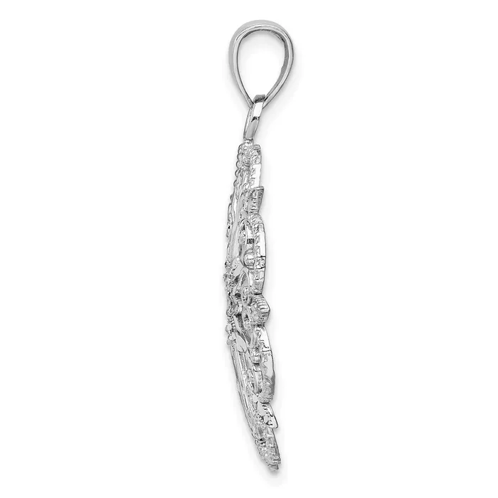 Necklaces Goldia 14k White Gold Diamondcut Starburst Pendant