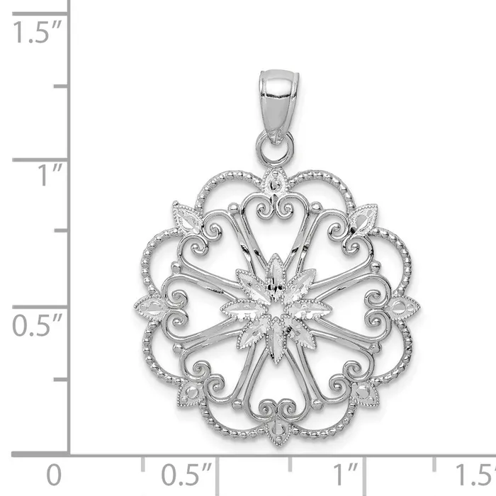 Necklaces Goldia 14k White Gold Diamondcut Starburst Pendant