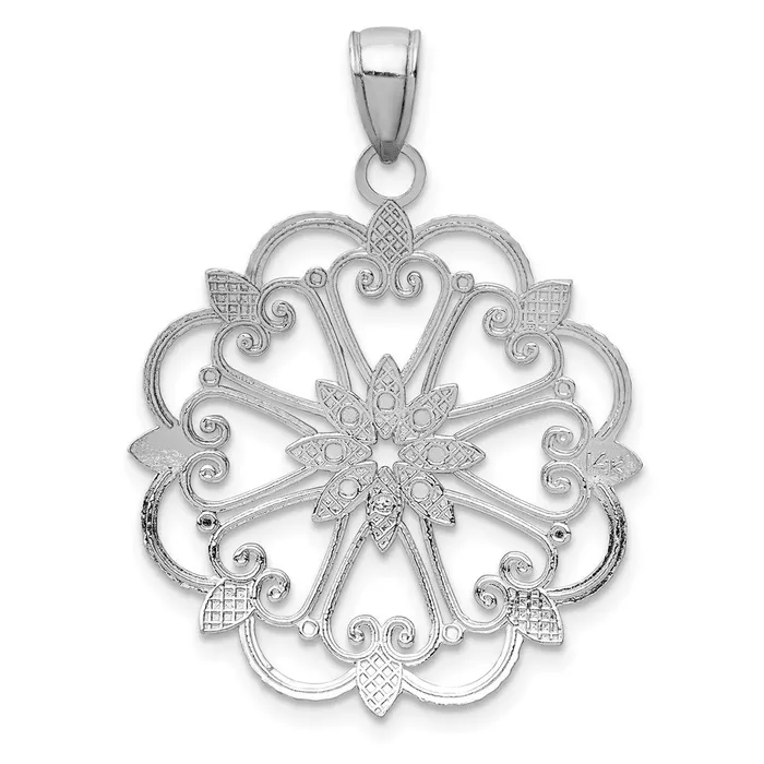 Necklaces Goldia 14k White Gold Diamondcut Starburst Pendant