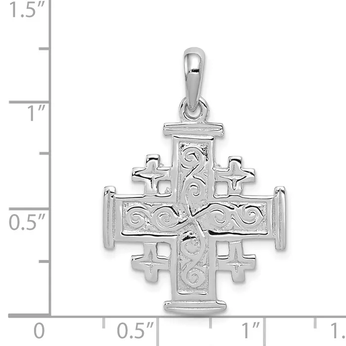 Necklaces Goldia 14k White Gold Jerusalem Cross Pendant