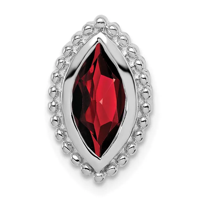Necklaces Goldia 14k White Gold Marquise Garnet Chain Slide