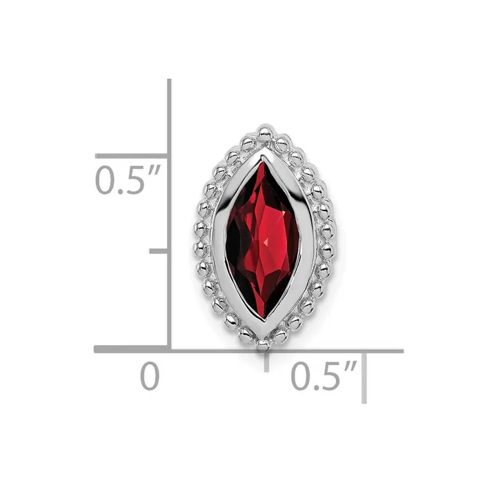 Necklaces Goldia 14k White Gold Marquise Garnet Chain Slide