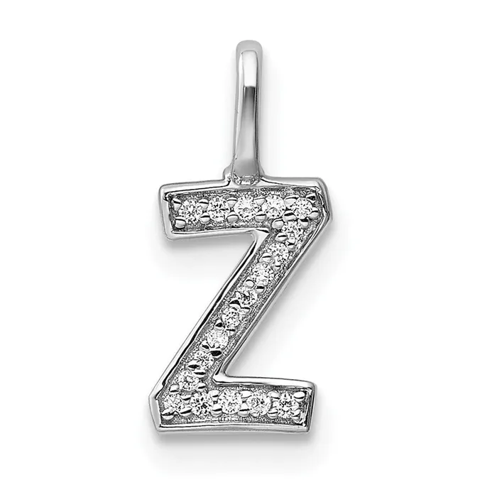 Necklaces Goldia 14K White Gold Real Diamond Letter Z Initial Pendant