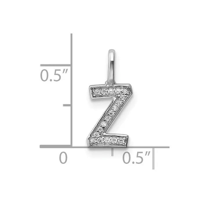 Necklaces Goldia 14K White Gold Real Diamond Letter Z Initial Pendant