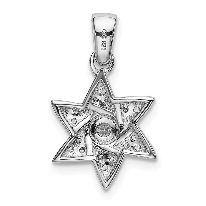 Necklaces Goldia 14k White Gold Real Diamond Six Pointed Star Pendant