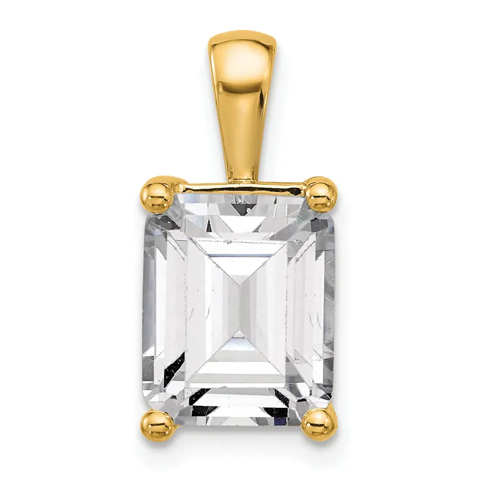 Necklaces Goldia 14k Yellow Gold 5 Ct Certified Lab Grown Diamond VSSI G Emerald Four Prong Pendant