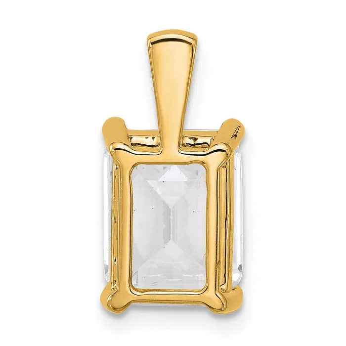 Necklaces Goldia 14k Yellow Gold 5 Ct Certified Lab Grown Diamond VSSI G Emerald Four Prong Pendant