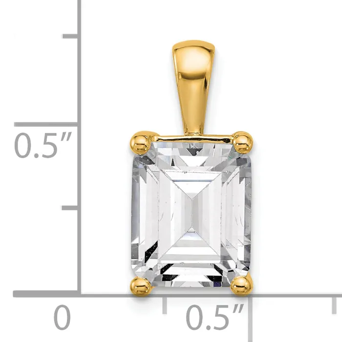Necklaces Goldia 14k Yellow Gold 5 Ct Certified Lab Grown Diamond VSSI G Emerald Four Prong Pendant
