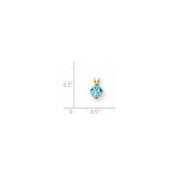 Necklaces Goldia 14K Yellow Gold 5mm Princess Cut Blue Topaz pendant