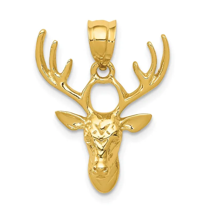 Necklaces Goldia 14k Yellow Gold Polished Deer Head Pendant