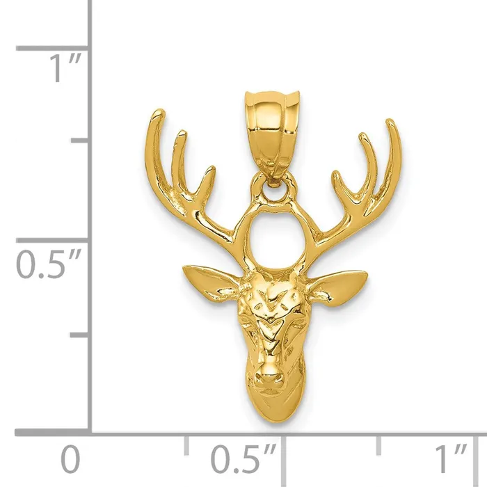 Necklaces Goldia 14k Yellow Gold Polished Deer Head Pendant