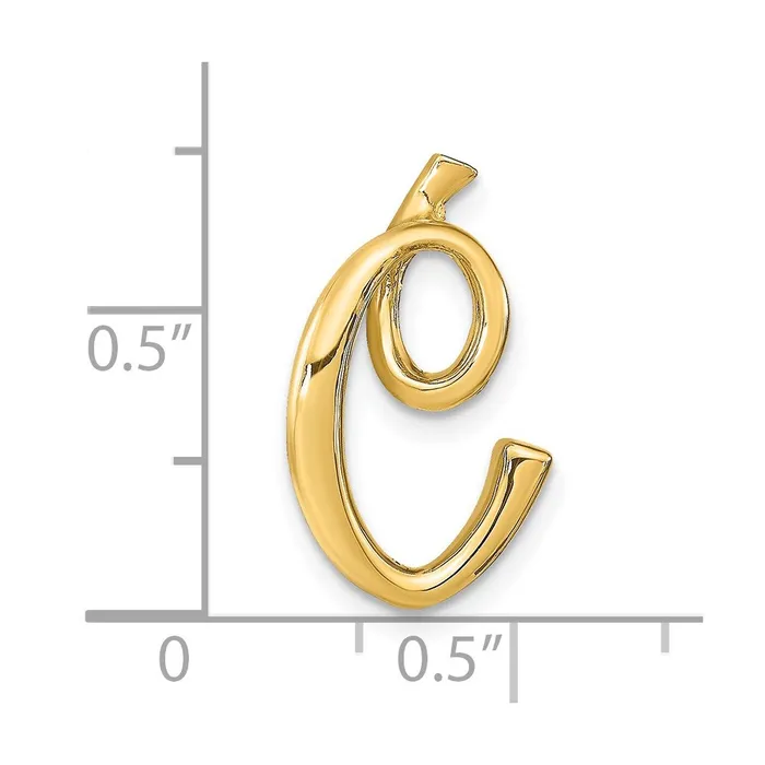 Necklaces Goldia 14k Yellow Gold Polished Letter C Initial Slide