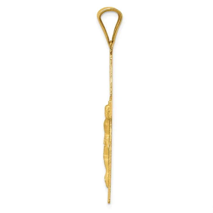 Necklaces Goldia 14k Yellow Gold Polished Satin and DC Crucifix Pendant