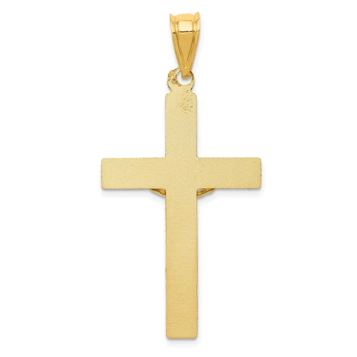 Necklaces Goldia 14k Yellow Gold Polished Satin and DC Crucifix Pendant