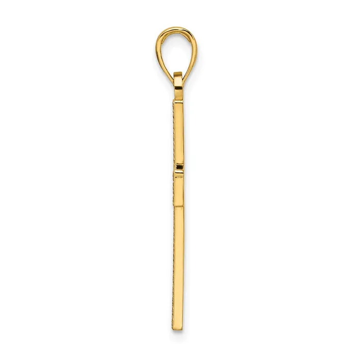 Necklaces Goldia 14k Yellow Gold Polished Textured Cross Pendant