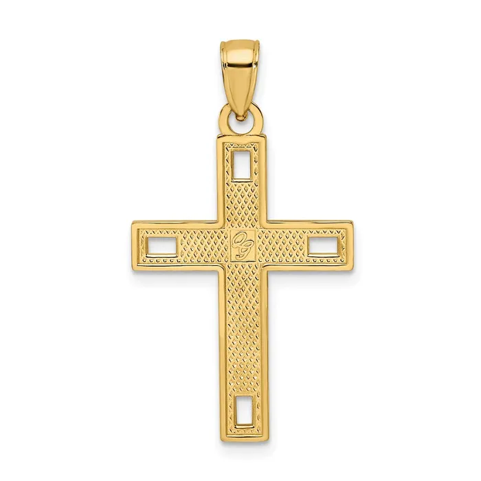 Necklaces Goldia 14k Yellow Gold Polished Textured Cross Pendant