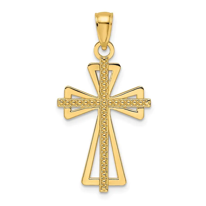 Necklaces Goldia 14k Yellow Gold Polished u0026 Textured Cross Pendant