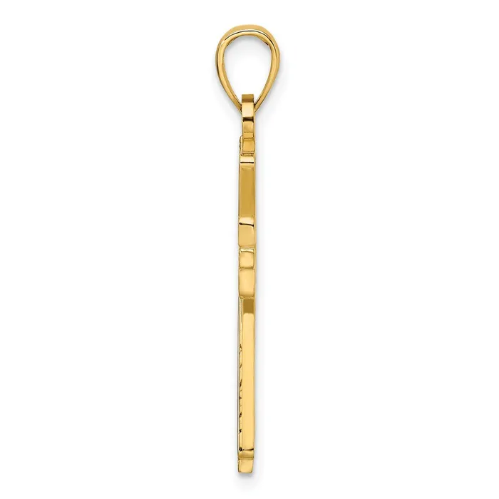 Necklaces Goldia 14k Yellow Gold Polished u0026 Textured Cross Pendant
