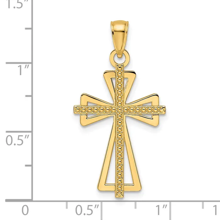 Necklaces Goldia 14k Yellow Gold Polished u0026 Textured Cross Pendant