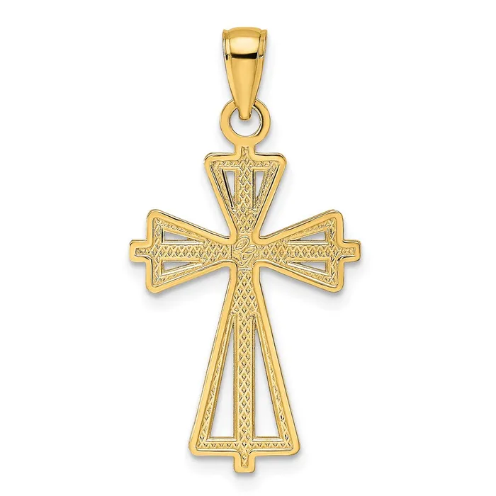 Necklaces Goldia 14k Yellow Gold Polished u0026 Textured Cross Pendant