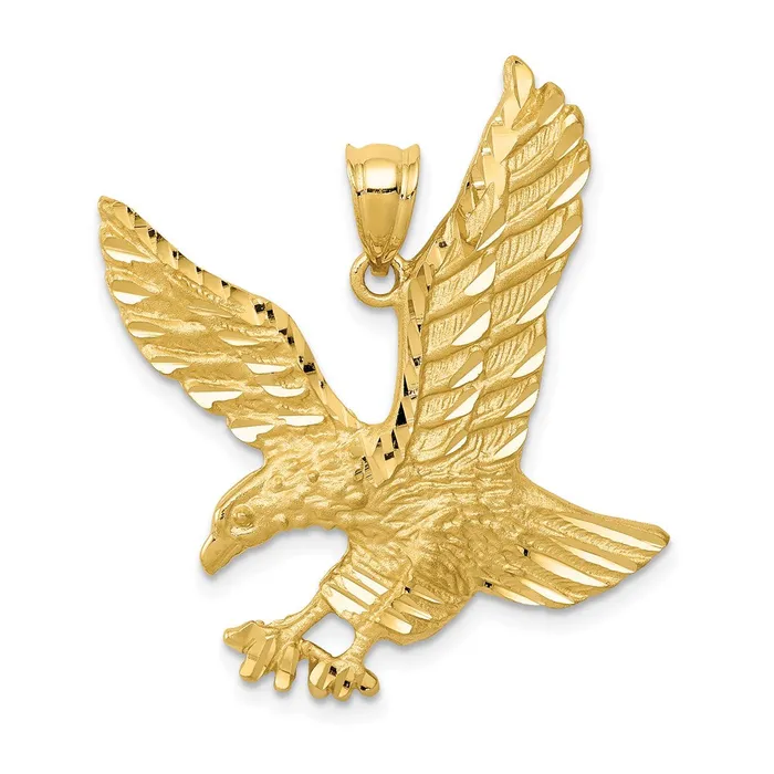 Necklaces Goldia 14k Yellow Gold Satin Diamondcut Eagle Pendant