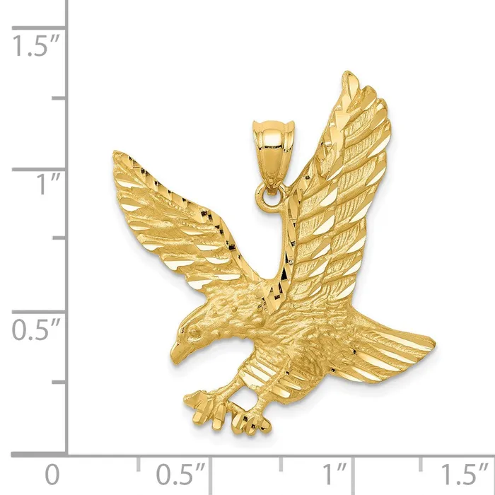 Necklaces Goldia 14k Yellow Gold Satin Diamondcut Eagle Pendant