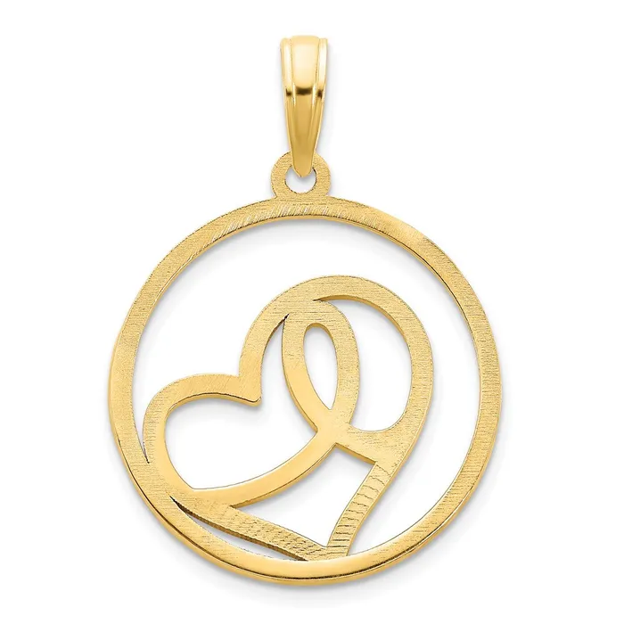Necklaces Goldia 14k Yellow Goldy Heart Circle Pendant
