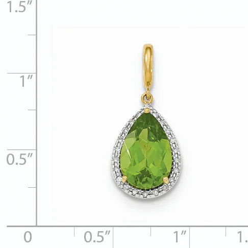 Necklaces Goldiacom 14k Peridot with Diamond Halo Pendant