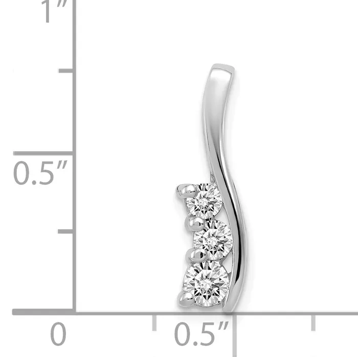 Necklaces Goldiacom 14k White Gold A Diamond Small Three Stone Curved Bar Pendant