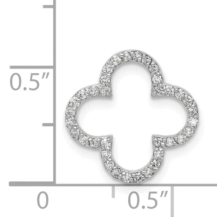 Necklaces Goldiacom 14k White Gold Small Diamond Quatrefoil Design Pendant