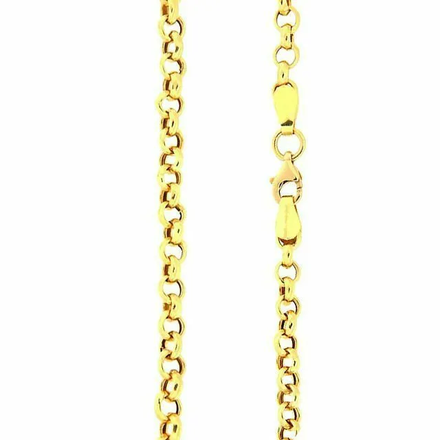 Necklaces Goldiacom 24 SOLID 8K Yellow Gold Rolo Links Necklace Chain Fine Jewelry Valentine Gift