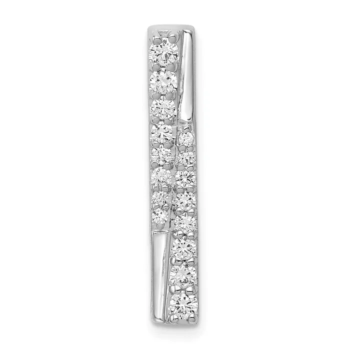 Necklaces Goldia Solid 14k White Gold 12ct Simulated CZ Fancy Bar Chain Slide