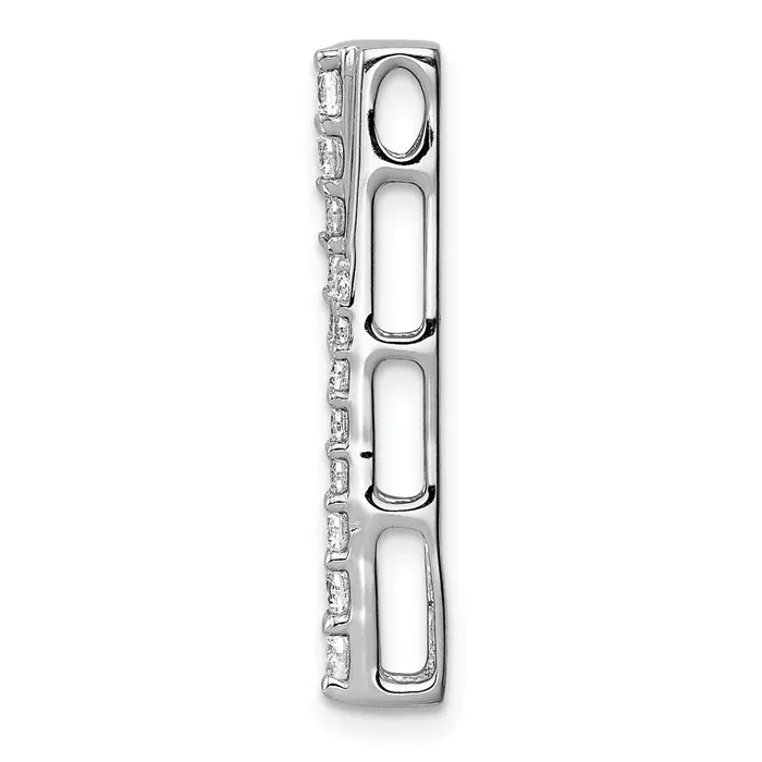 Necklaces Goldia Solid 14k White Gold 12ct Simulated CZ Fancy Bar Chain Slide