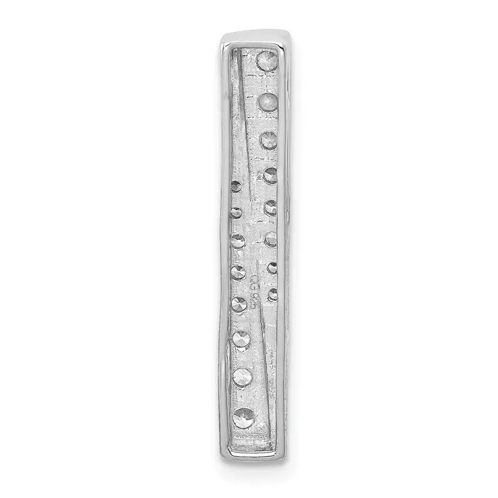 Necklaces Goldia Solid 14k White Gold 12ct Simulated CZ Fancy Bar Chain Slide