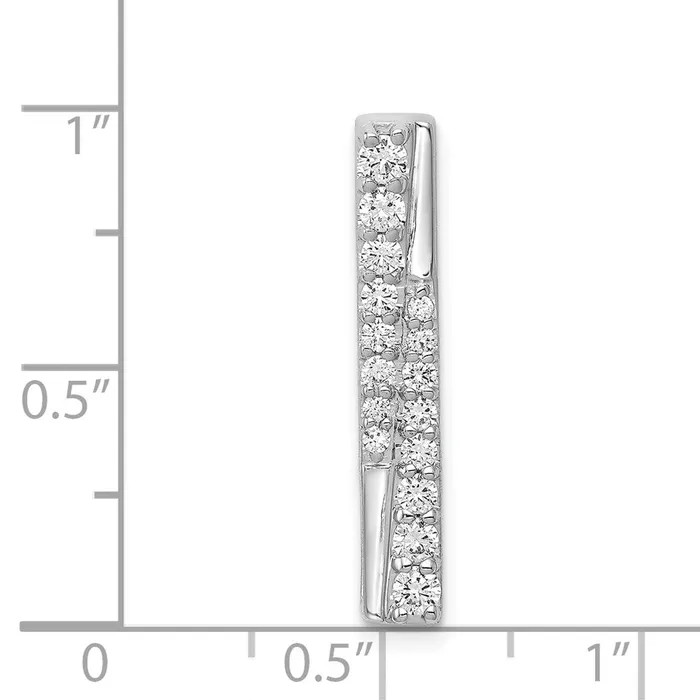 Necklaces Goldia Solid 14k White Gold 12ct Simulated CZ Fancy Bar Chain Slide