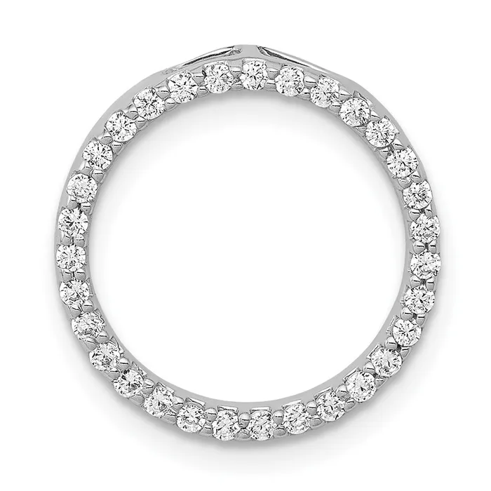 Necklaces Goldia Solid 14k White Gold 14ct Simulated CZ Circle Chain Slide