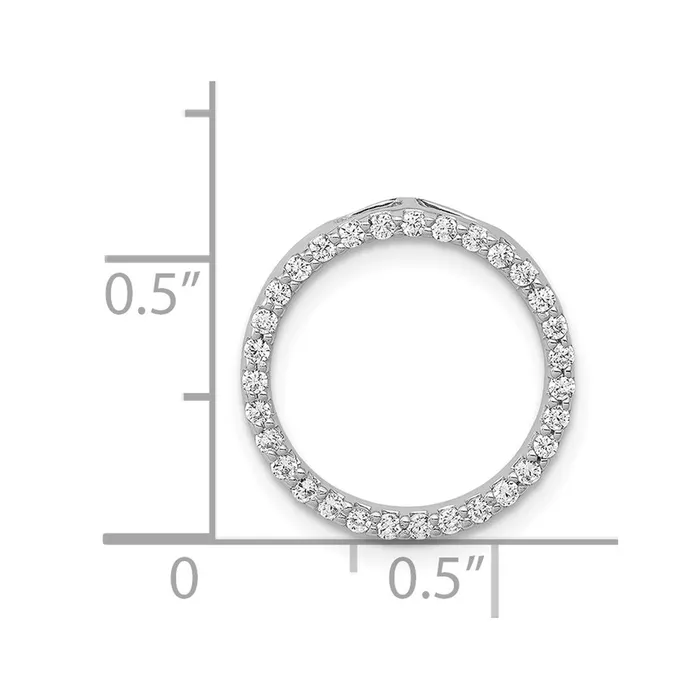 Necklaces Goldia Solid 14k White Gold 14ct Simulated CZ Circle Chain Slide