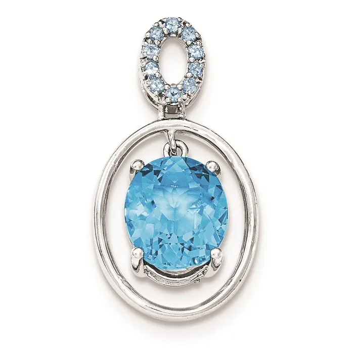 Necklaces Goldia Sterling Silver Blue Topaz Dangle Pendant