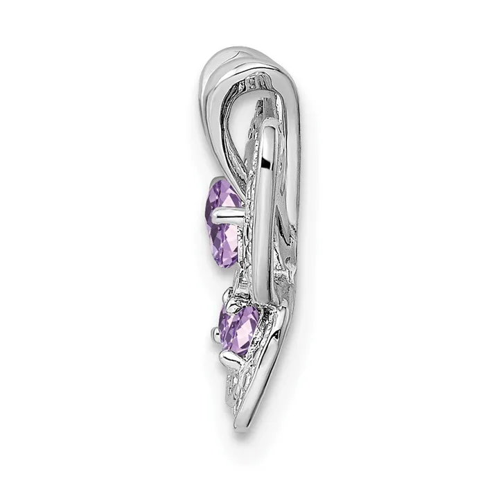 Necklaces Goldia Sterling Silver Rhodium Amethyst u0026 Pink Quartz u0026 Diamond Pendant