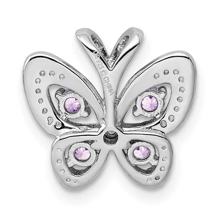 Necklaces Goldia Sterling Silver Rhodium Amethyst u0026 Pink Quartz u0026 Diamond Pendant