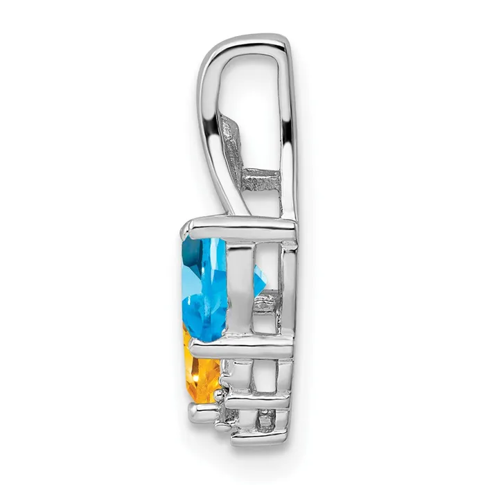 Necklaces Goldia Sterling Silver Rhodiumplated Blue Topaz u0026 Citrine Diamond Pendant